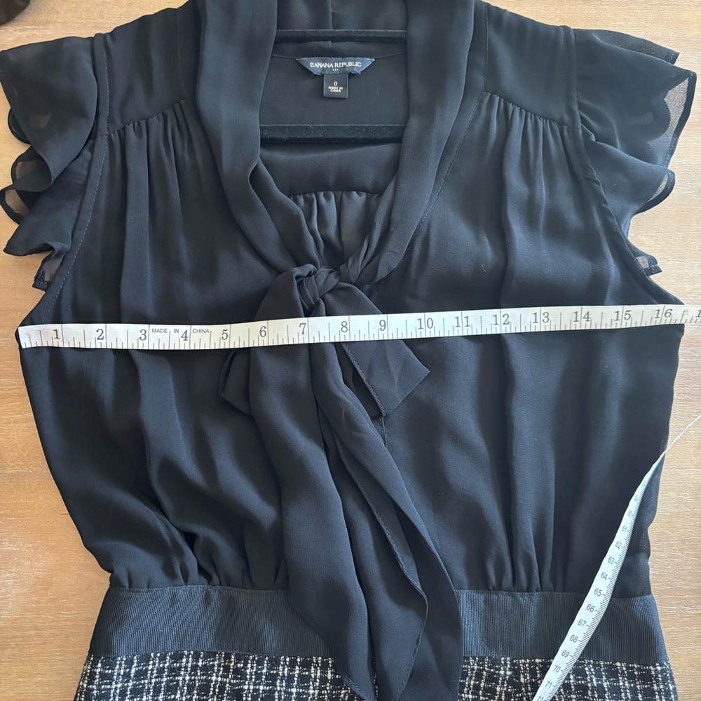 Banana Republic Docking Tweed Skirt Dress with Black Chiffon Secretary Blouse, - Picture 7 of 11